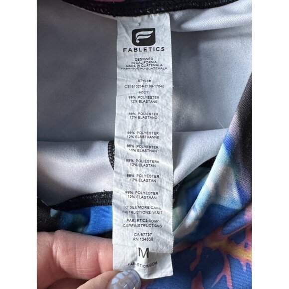 Fabletics Woman's Sz M Mid-Rise Cosmic Lights PowerHold Capri Leggings - Picture 4 of 6